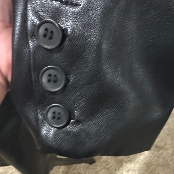 Black Leather Blazer Jacket - Picture 4 of 10